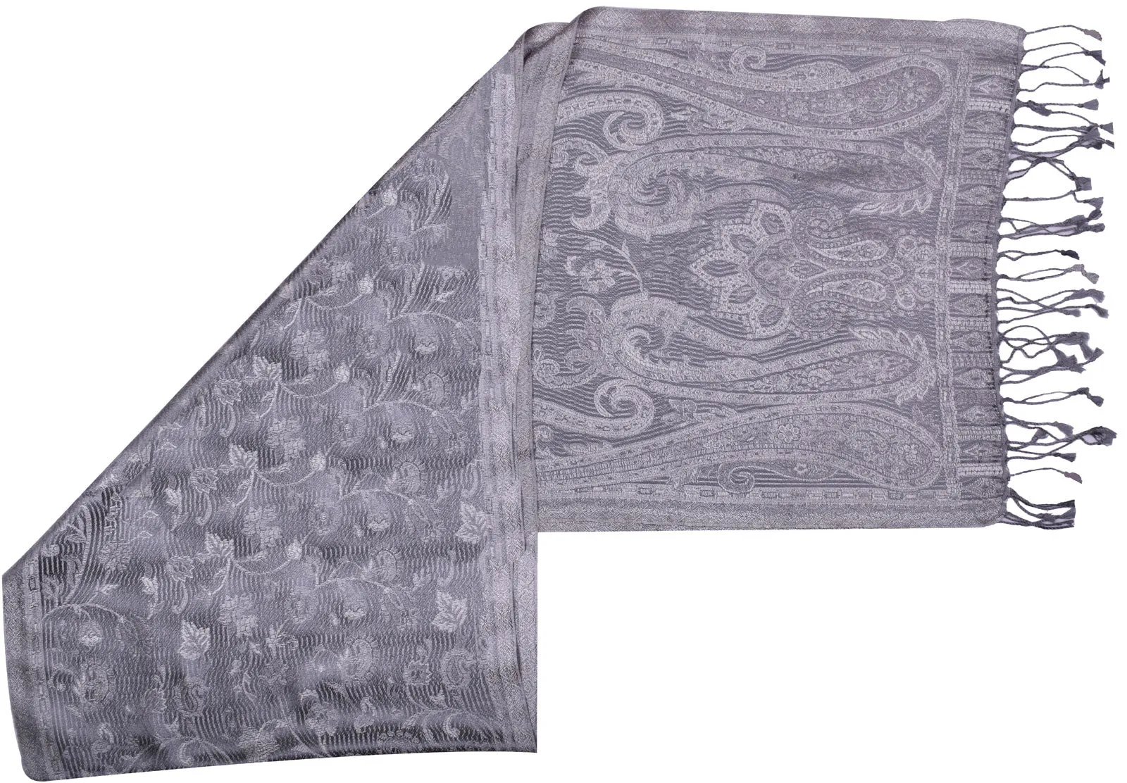 Wool Silk Paisley Unisex Men's Women's Neck Scarf Gift Muffler (64 x 13 inches)